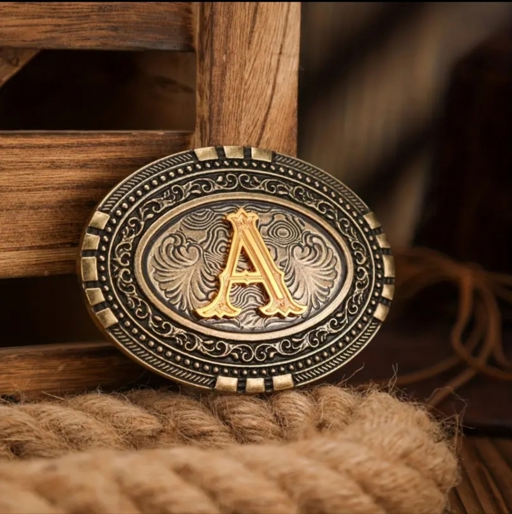 New Mens Cowboy Western Rustic Monogram Letter Initial A Belt Buckle